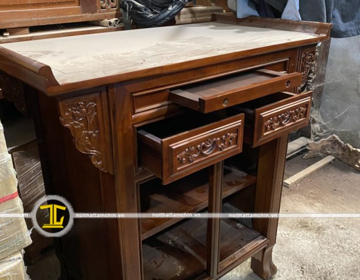 Bàn thờ gia tiên 1 tầng gỗ tràm GT109
